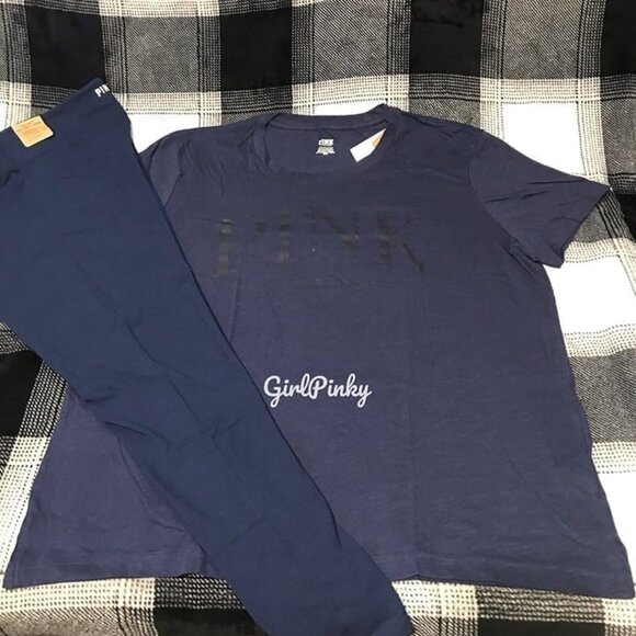 victoria secret PINK leggings outfit with CAMPUS MIDNIGHT NAVY TEE SIZE 2XL - Picture 3 of 11